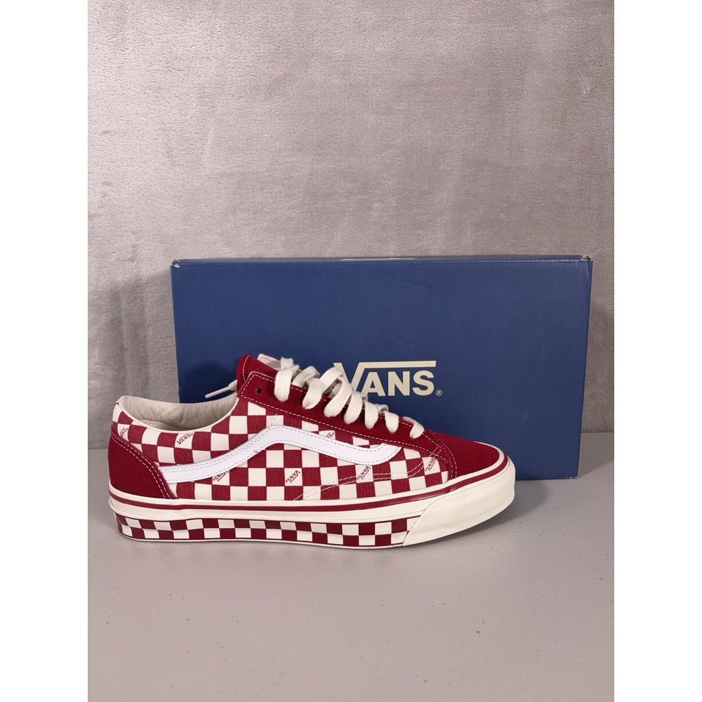 Vans Premium Old Skool 36 Sneakers Mens 10.5 Chili Pepper Red Checkerboard Skate